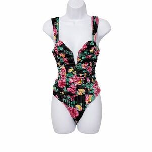 For Love and Lemons Jolie floral ruched bodysuit